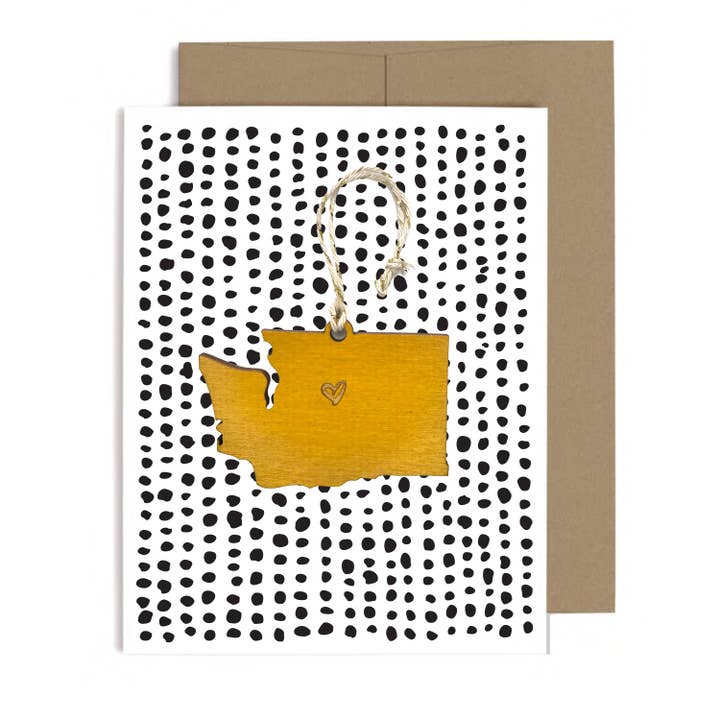 Washington Heart Ornament w/Card for wholesale by SnowMade