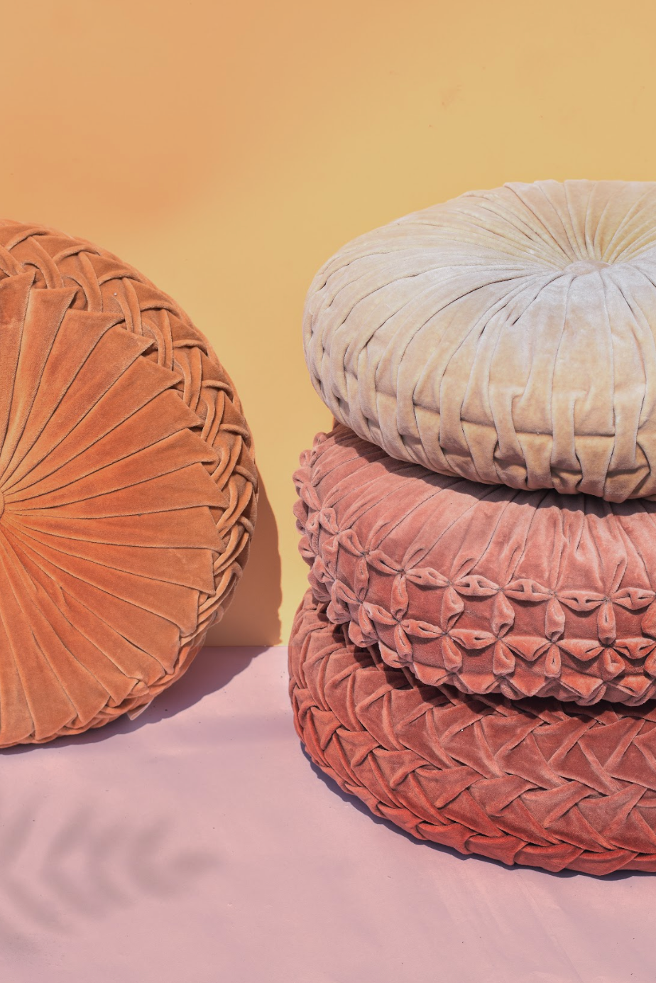 Casa Amarosa - Wholesale Throw/Decorative Pillow - Velvet Round Handmade Pillow, Dusty Pink - 16 Inch2