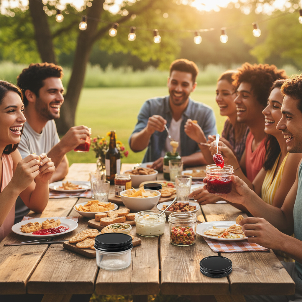 Kadra Kitchenware - Wholesale Jar - Vikko - Round Glass Jar, with Black Lid, 4 Oz2