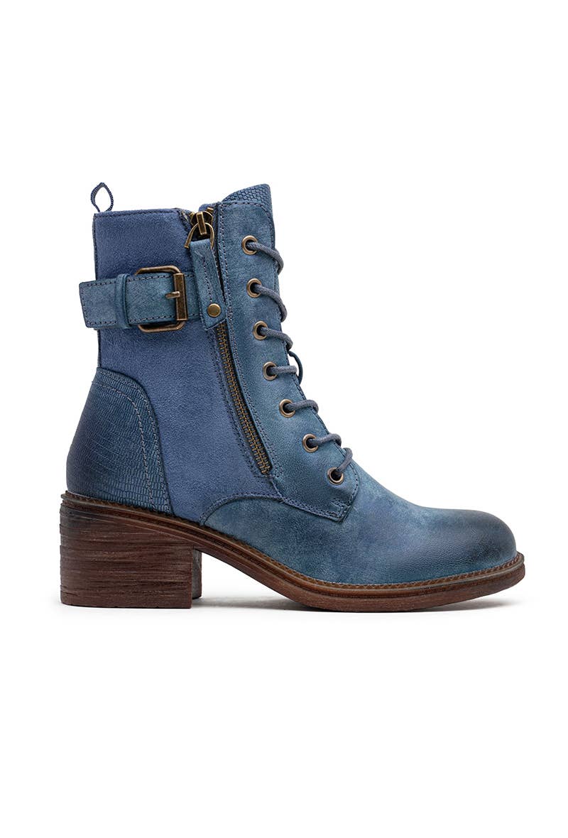 LADY GLORY – wholesale Militärkängor – Dam – Damstövlar med snörning och spänne vid ankeln – tidlös och urban komfort2