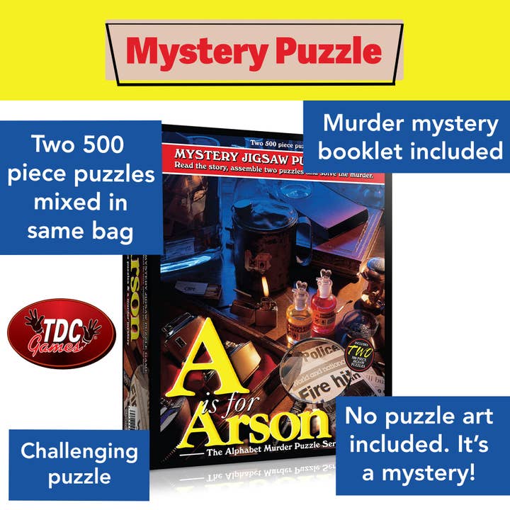Wood Expressions – Engroshandel Puslespil - Voksen – A er til Arson Alphabet Mystery puslespil (2) 500 stk
