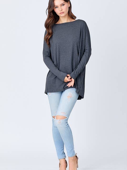 A.gain – wholesale Tunic – Women’s – 11003L07 - SOLID LONG SLEEVE PIKO TOP11