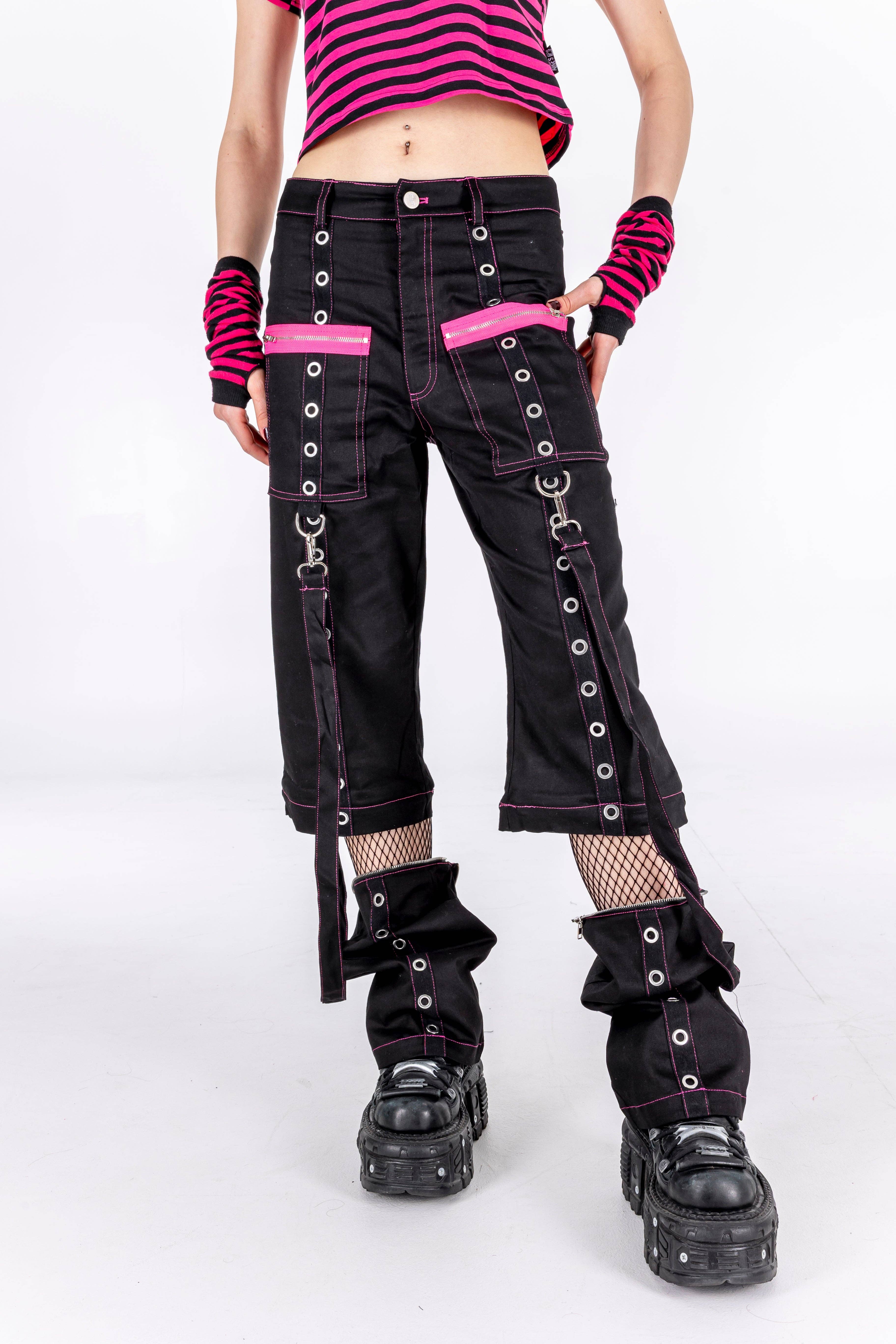 Alice’s Lips - Venta al por mayor Pantalones - Mujer - Pantalones negros desmontables estilo pop punk3