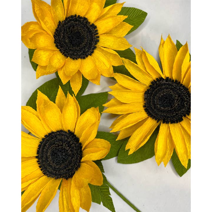Petals and Pearls Design - Wholesale DIY Craft Kit - Kit with Pattern - Crepe Paper Sunflower2