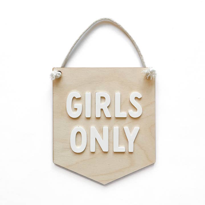 Girls Only Sign, Kids Nursery Room Decor, Baby Wall Sign for wholesale by 97 Design Co.