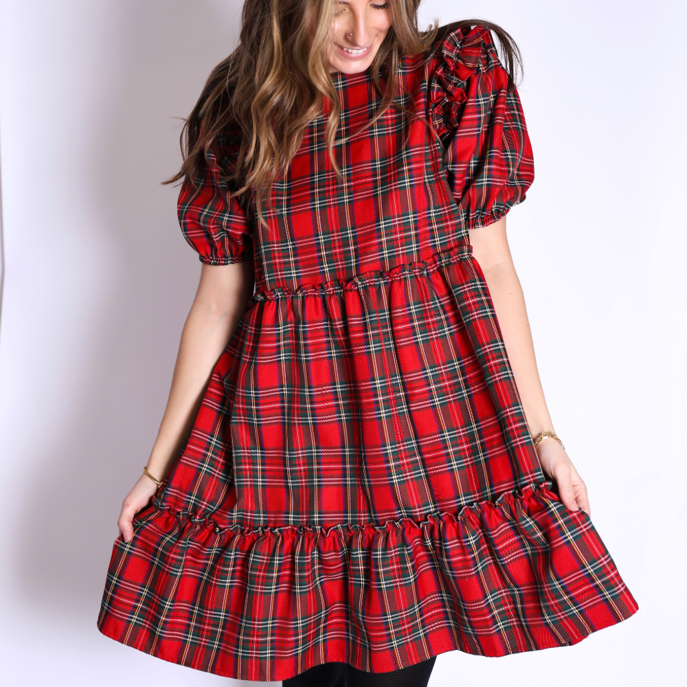 Top It Off - Wholesale Dress - Women's - Belle Tartan Plaid Dress Holiday Charm Winter 20250