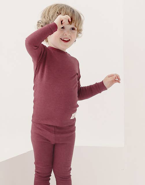 New Melange Red Long Sleeve PJs for wholesale on Faire12