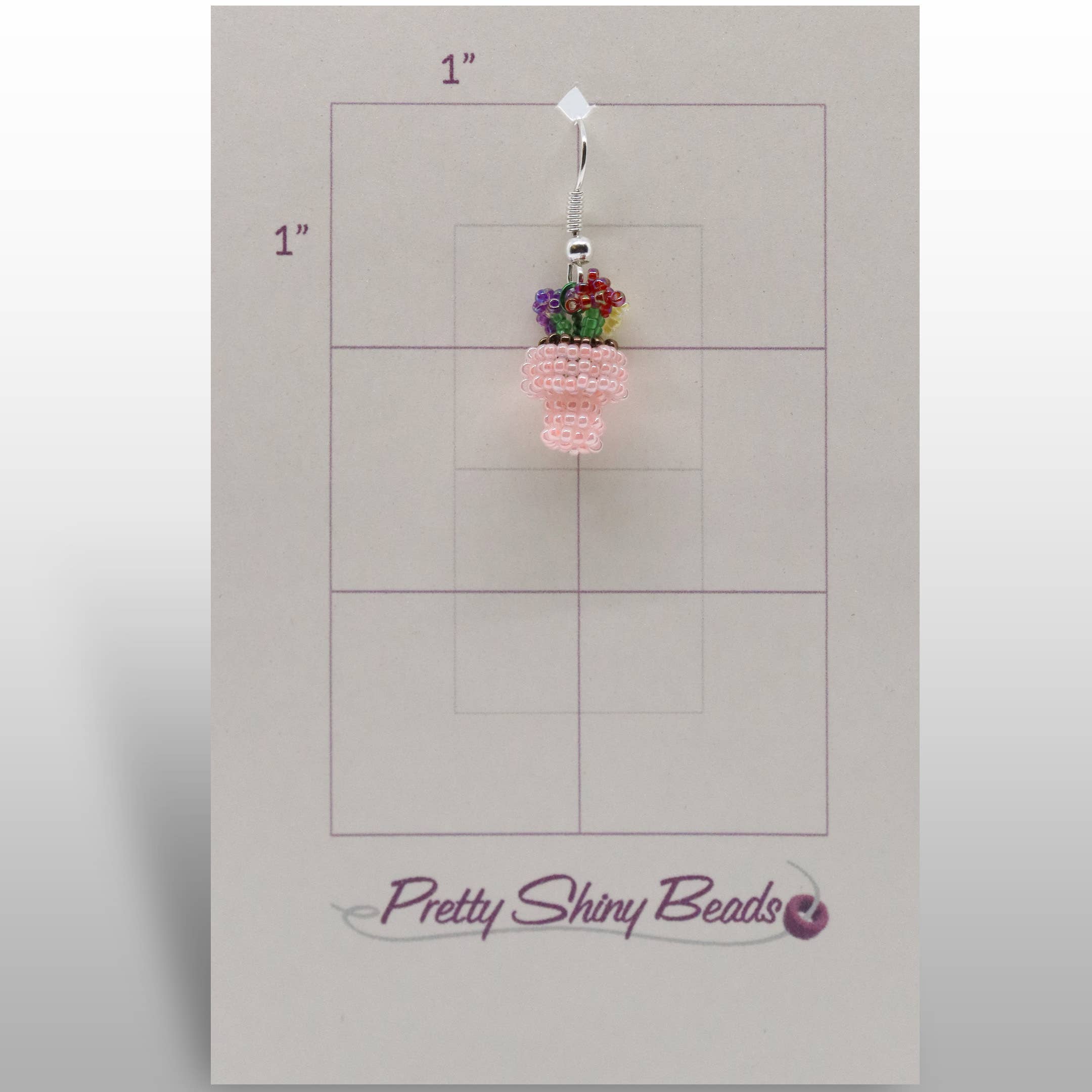 Pretty Shiny Beads - Wholesale Dangle Earrings - 3D Beaded Flower Pot Earrings2