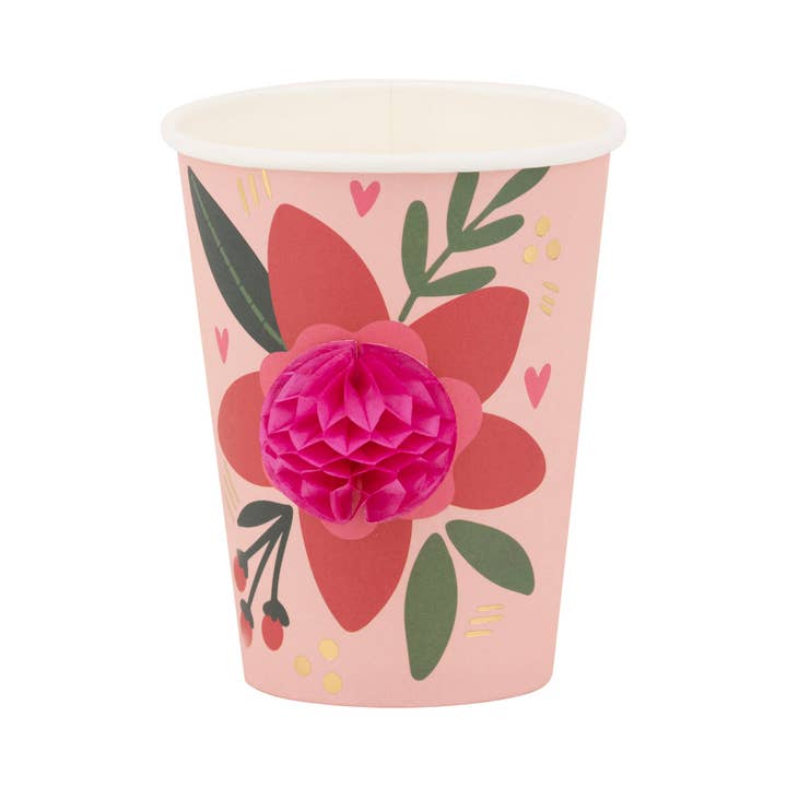 VFL1110 - Floral Paper Cup with honeycomb center for wholesale by My Mind’s Eye