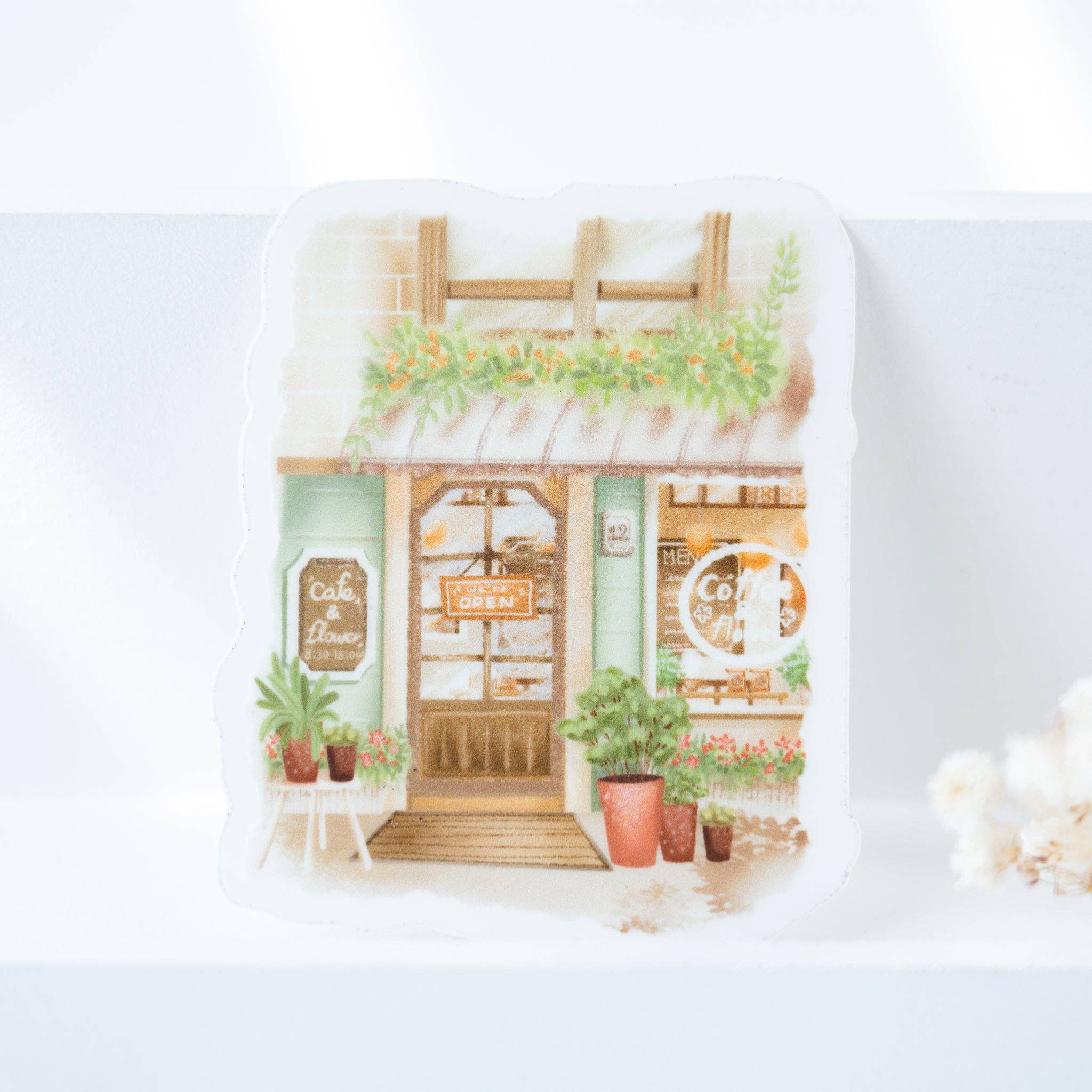 Lettoon - Wholesale Sticker - Clear Vinyl Sticker - Flower Cafe1