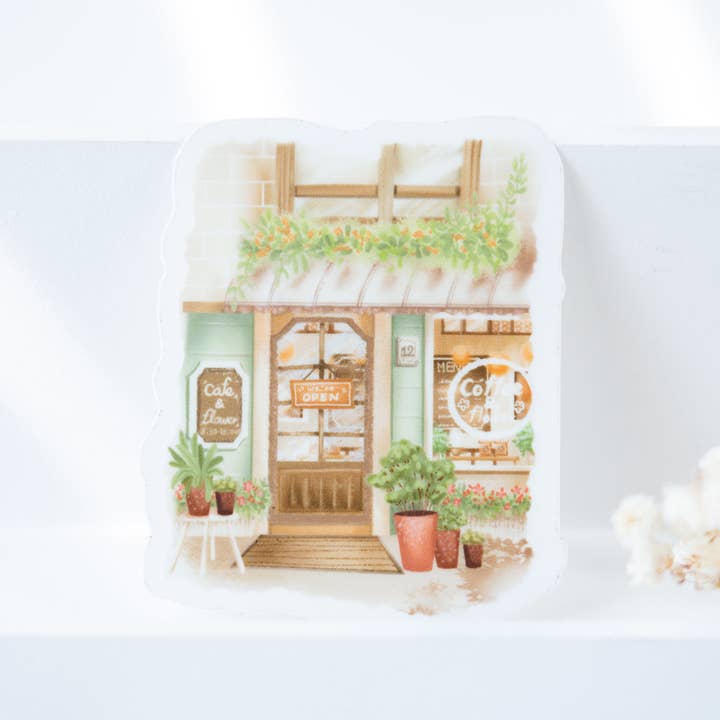 Lettoon - Wholesale Sticker - Clear Vinyl Sticker - Flower Cafe1