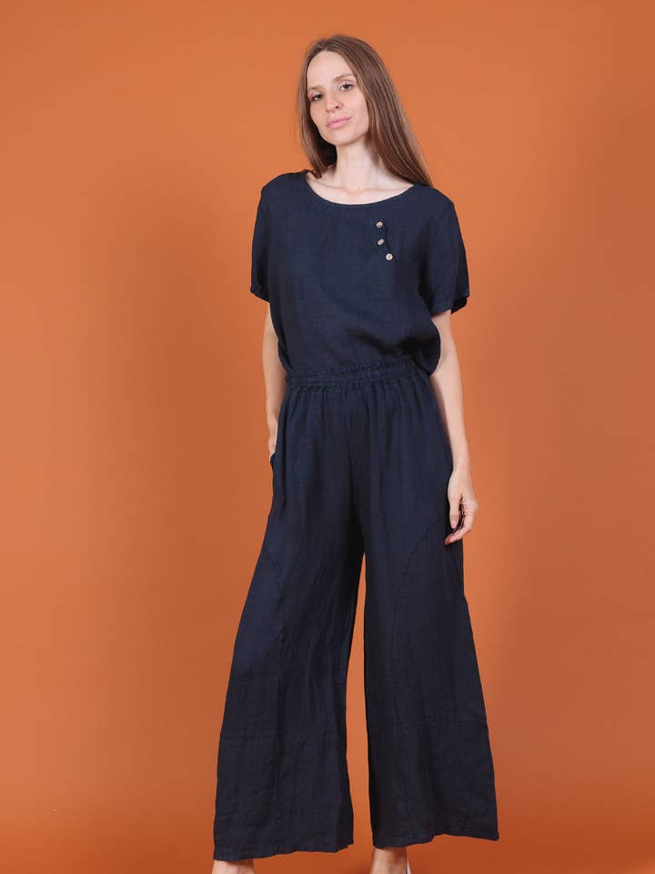 Cut-out linen trousers 20645 for wholesale by Shyloh