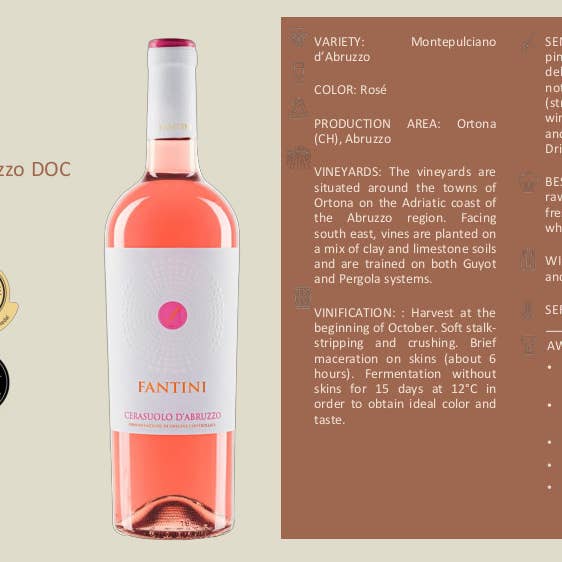 Metina SAS - Wholesale Rose Wine - Fantini Cersauolo D'Abruzzo DOC cl. 751