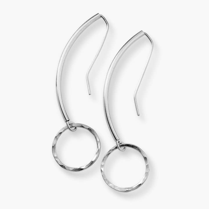 Brincos Pendentes em Prata de Lei com Círculo em Tubos Curvados por atacado de Serendipity Creations