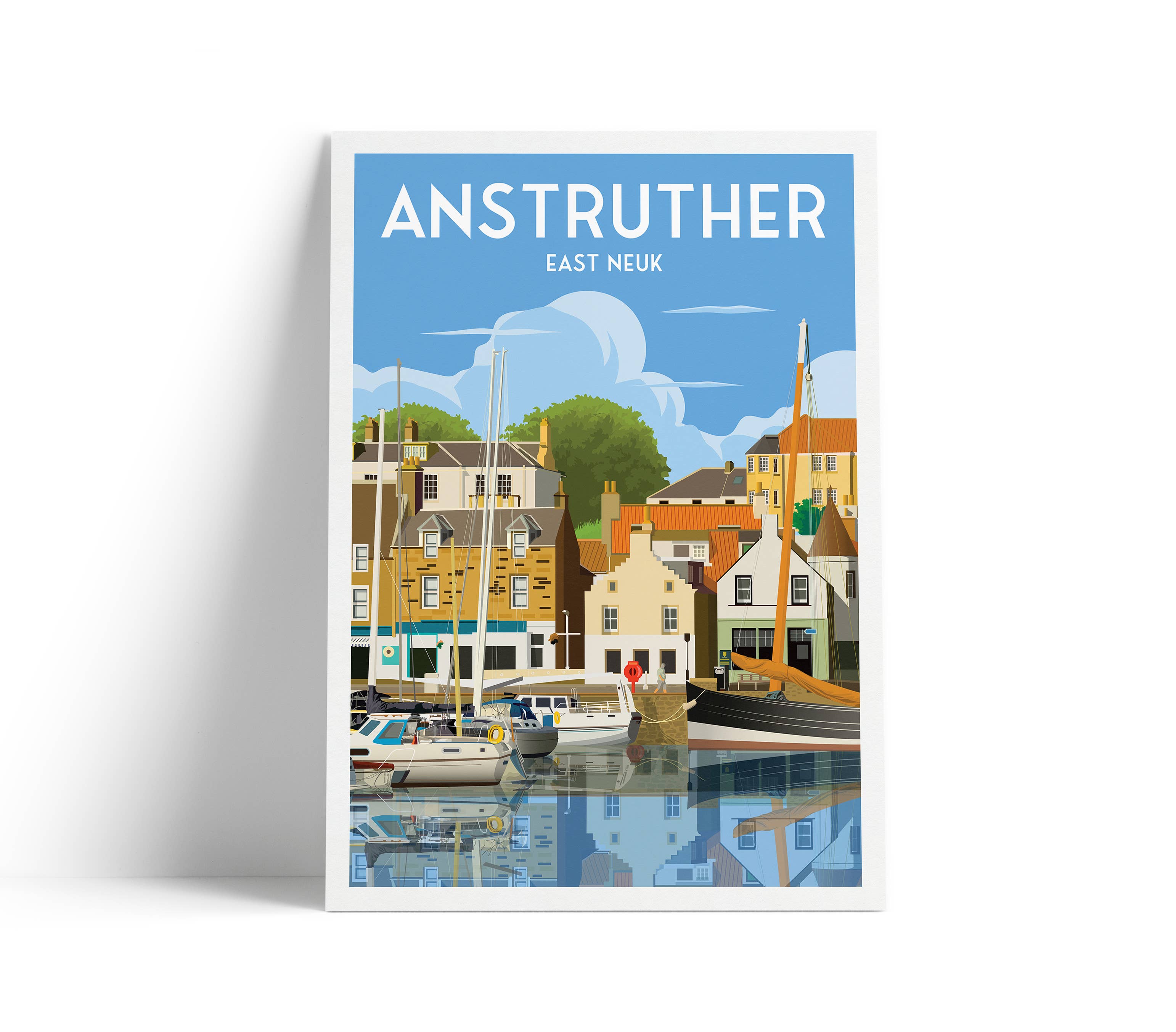 Printagonist – wholesale Poster – Anstruther Harbour Travel Poster - East Neuk, Fife