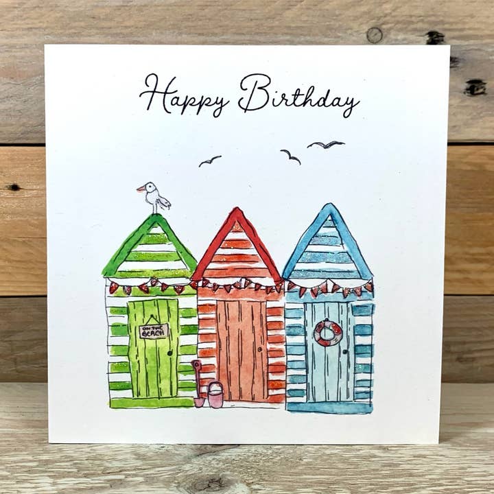 Beach Hut Fødselsdagskort for engroshandel hos Arty Bee Designs