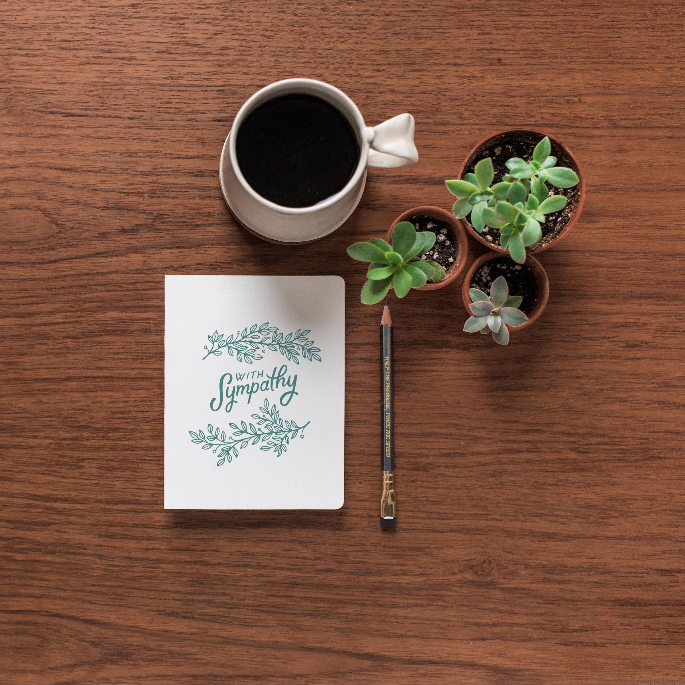 Gotamago - Wholesale Sympathy Card - Leaves Sympathy Letterpress Card2