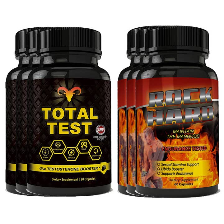 Total Test Testosterone Booster and Rock Hard Combo Pack for wholesale by Totally Products