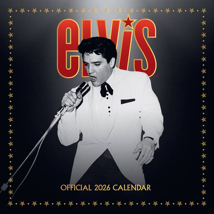 Elvis Presley 2026 Monthly Square Wall Calendar for wholesale by BrownTrout Publishers
