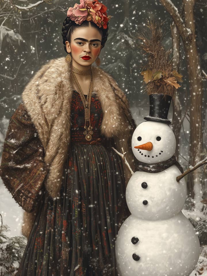 Frida Kahlo: Snögubbe | Karta över Fripperies för wholesale av Fripperies