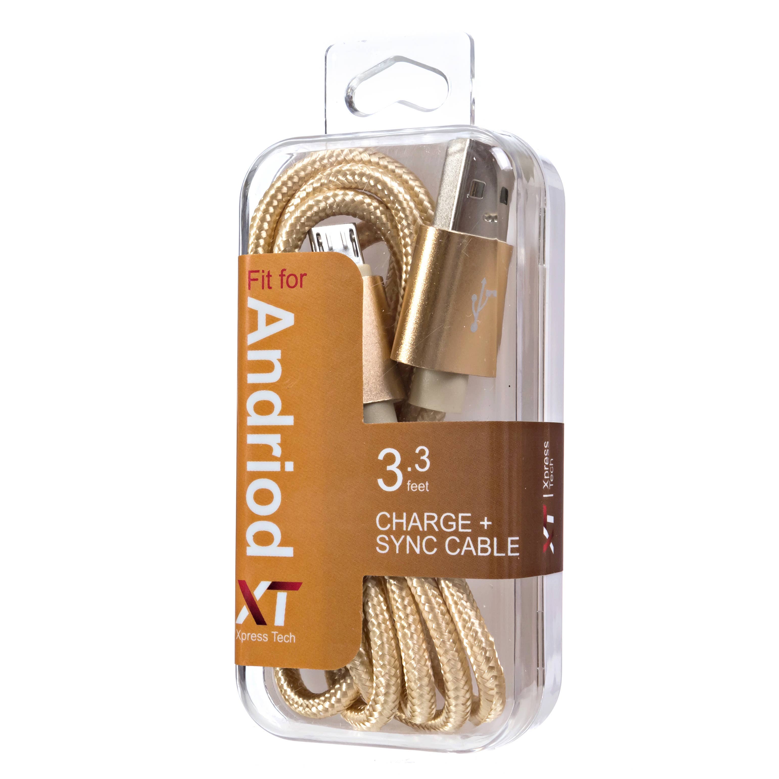 Xpress Tech Cell Accessories XT - Wholesale Charging Cable - Xpress Tech 425 Micro USB Charge and Sync Cable- Gold3