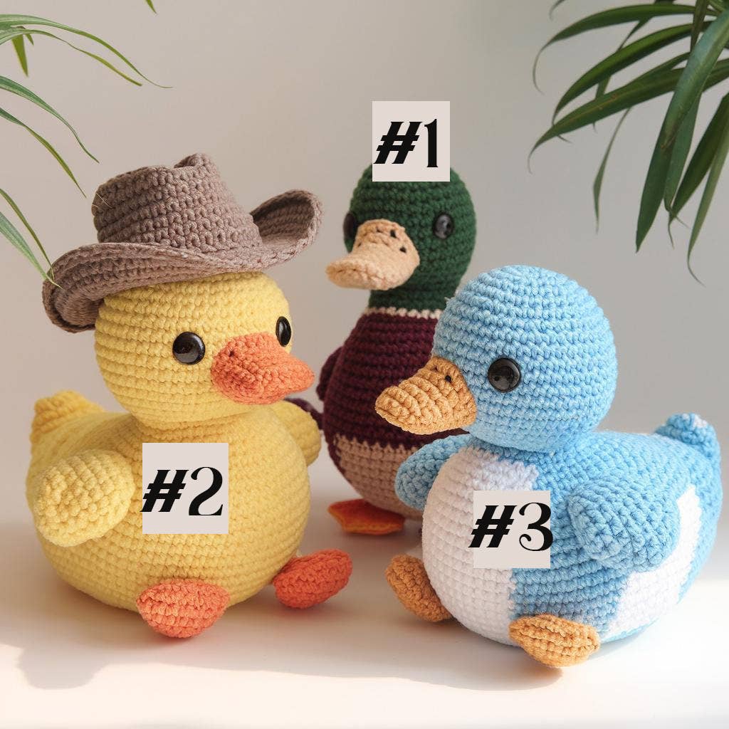 TOMOPOD LLC - Wholesale Stuffed/Plush Toy - Kids & Baby - Rubber Ducky Crochet, Amigurumi Duck, Handmade Cute Animals0