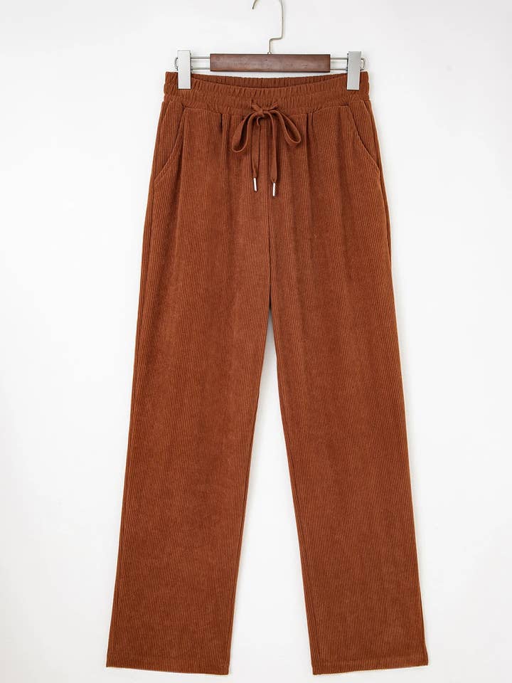 FULL TIME PURCHASE - Wholesale Pants - Women's - Drawstring Elastic Waist Casual Corduroy Pants4