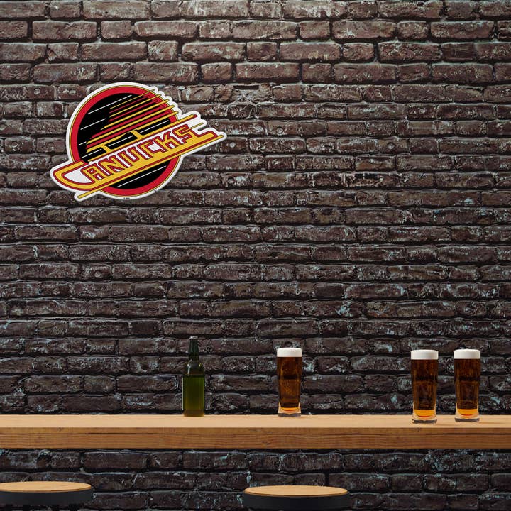 Rico Industries - Vente Pancarte - Fanion découpé rétro des Canucks de Vancouver de la LNH1