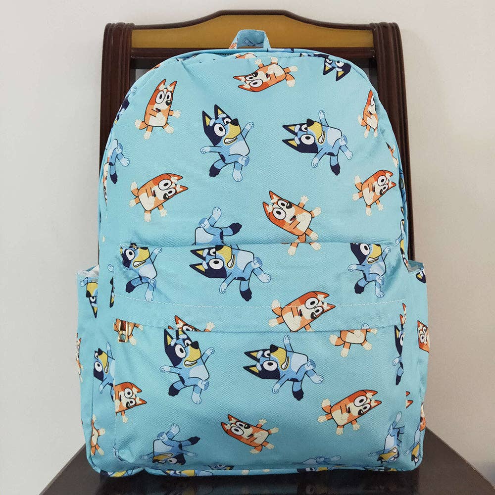 Aier Wholesale - Wholesale Backpack - Kids - Baby Girls Dogs Blue Zip Backpack Back Bags1
