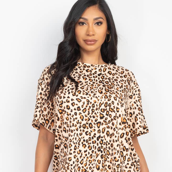 Cheetah Leopard Print Loose Fit Top & Biker Shorts Set and other Purchase Wholesale leopard lounge set. Free Returns & Net 60 Terms on Faire trending on Faire.