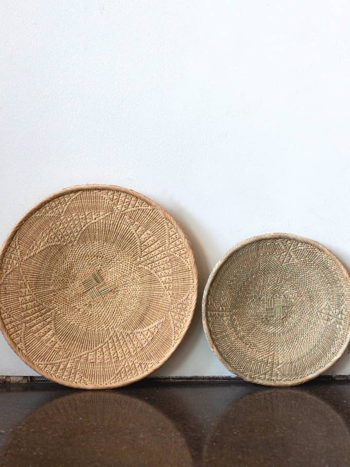 Statement Binga Blonde Woven Wall Basket for wholesale by kanju Interiors