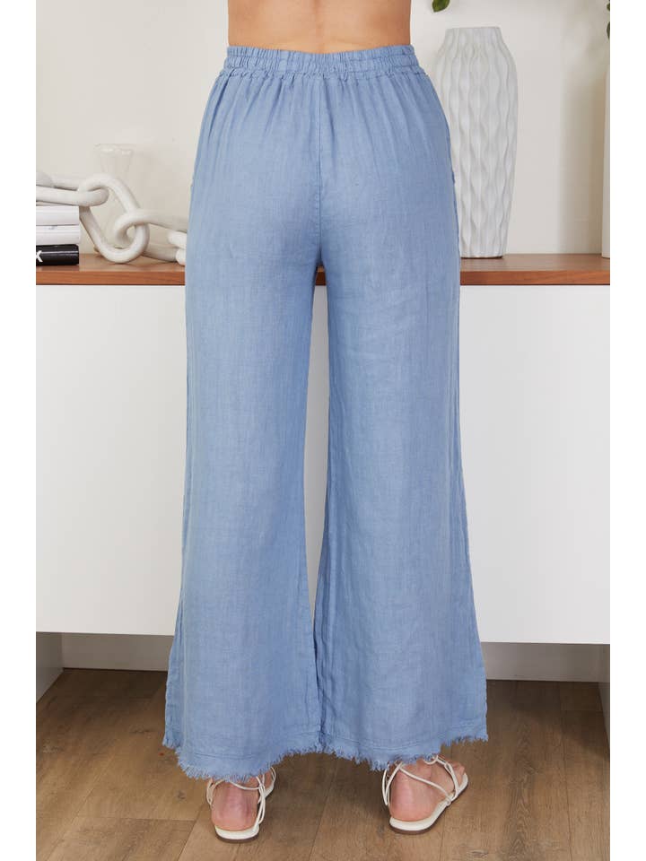 MILIO MILANO - Wholesale Pants - Women's - ITALIAN LINEN PANTS WITH RAW HEM (12282/154012/154102)2