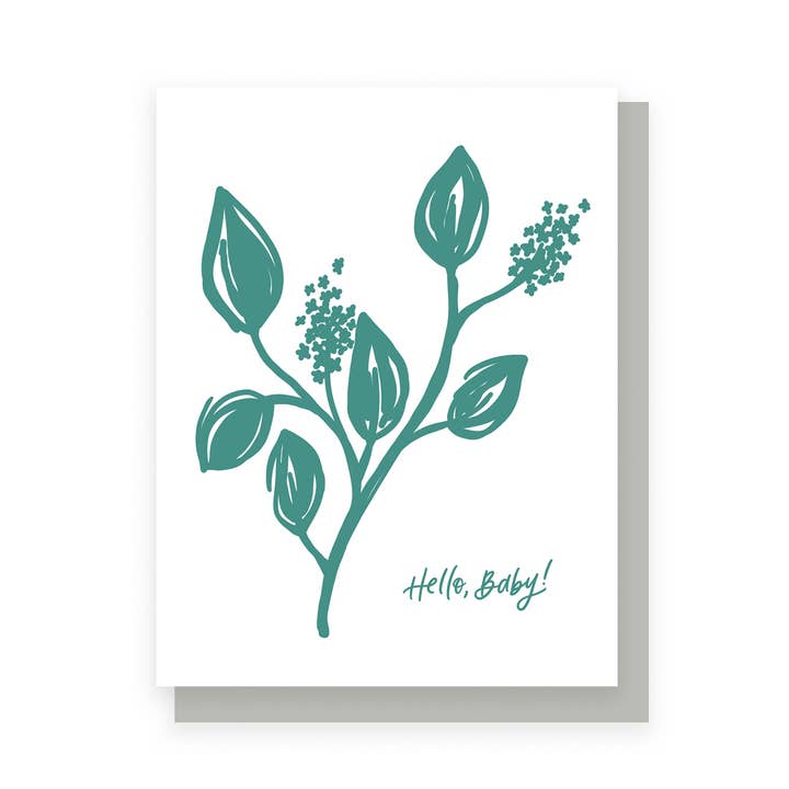 Hello, Baby! Card - Teal Branch for wholesale by Instead of Ashes