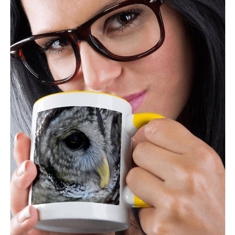 3dRose - Vente Tasse à café - 3dRose, Gros plan sur l'œil d'une chouette effraie, animal oiseau, Tasse1