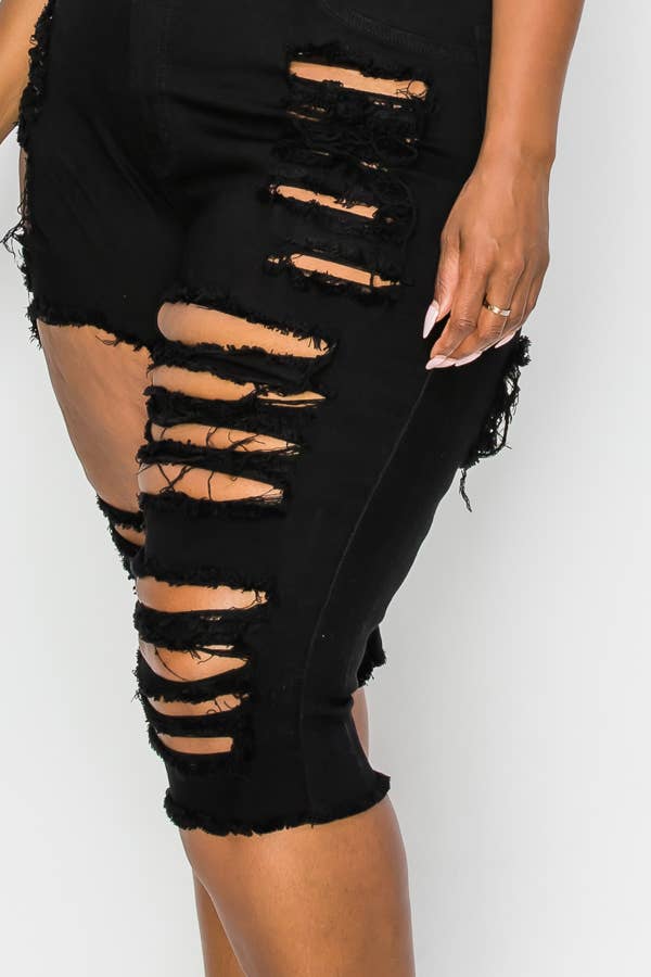 The Map Jeans - Wholesale Shorts - Women's - Curvy Plus-Size Bermuda Jean Shorts 5006P10