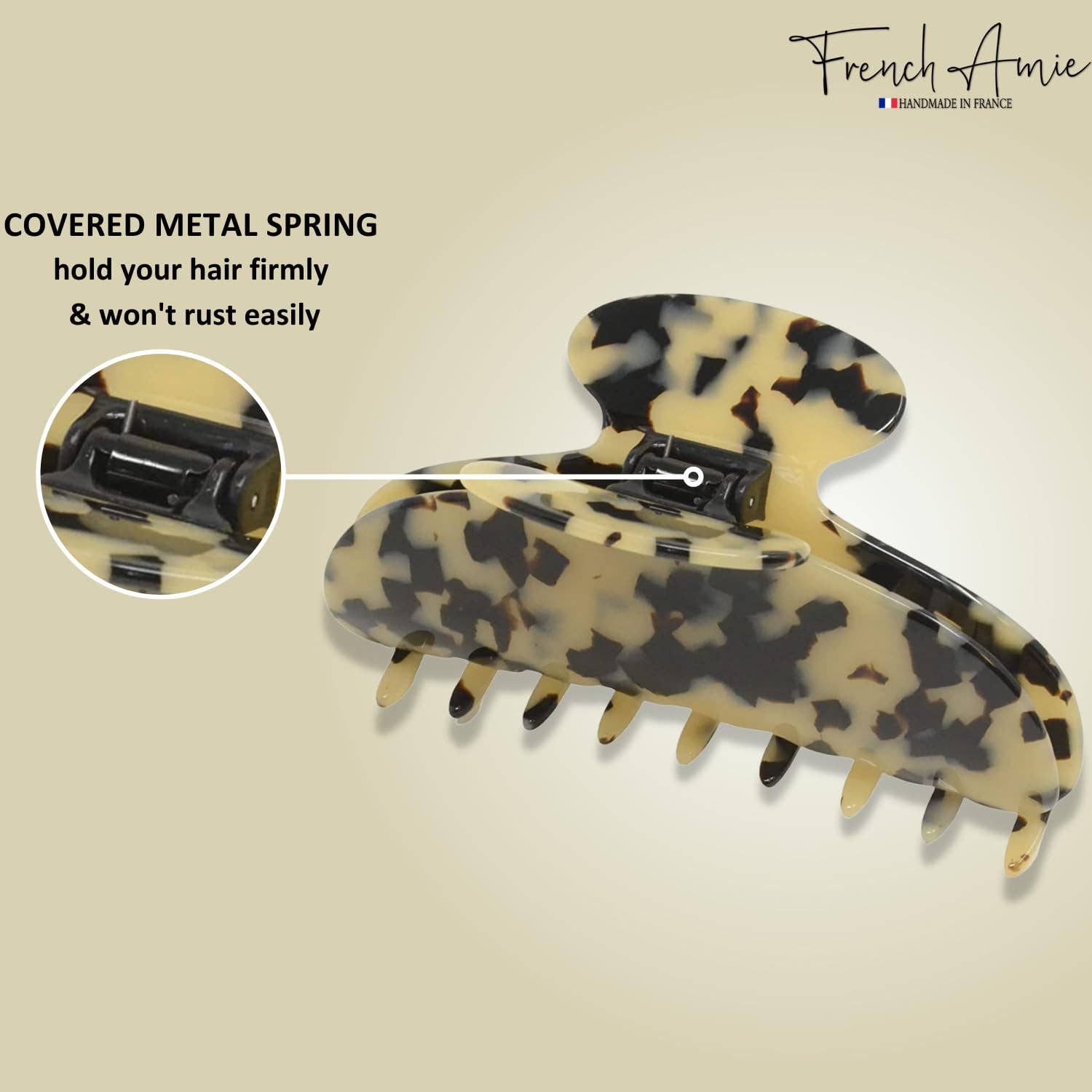 Parcelona - Wholesale Hair Clip - Women's - French Amie Thin Oval Large 4 1/4” Handmade Celluloid Jaw Hair Claw for Women16