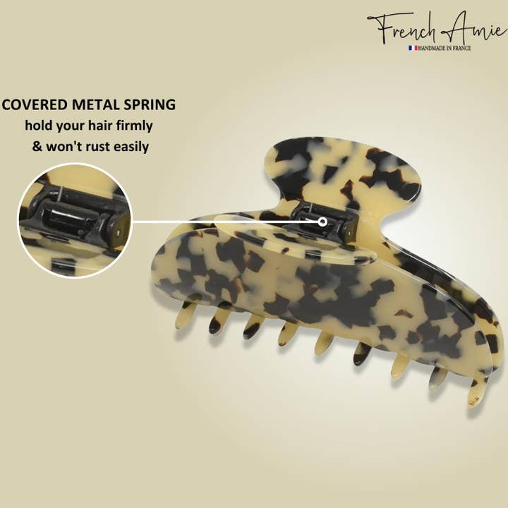 Parcelona - Wholesale Hair Clip - Women's - French Amie Thin Oval Large 4 1/4” Handmade Celluloid Jaw Hair Claw for Women16