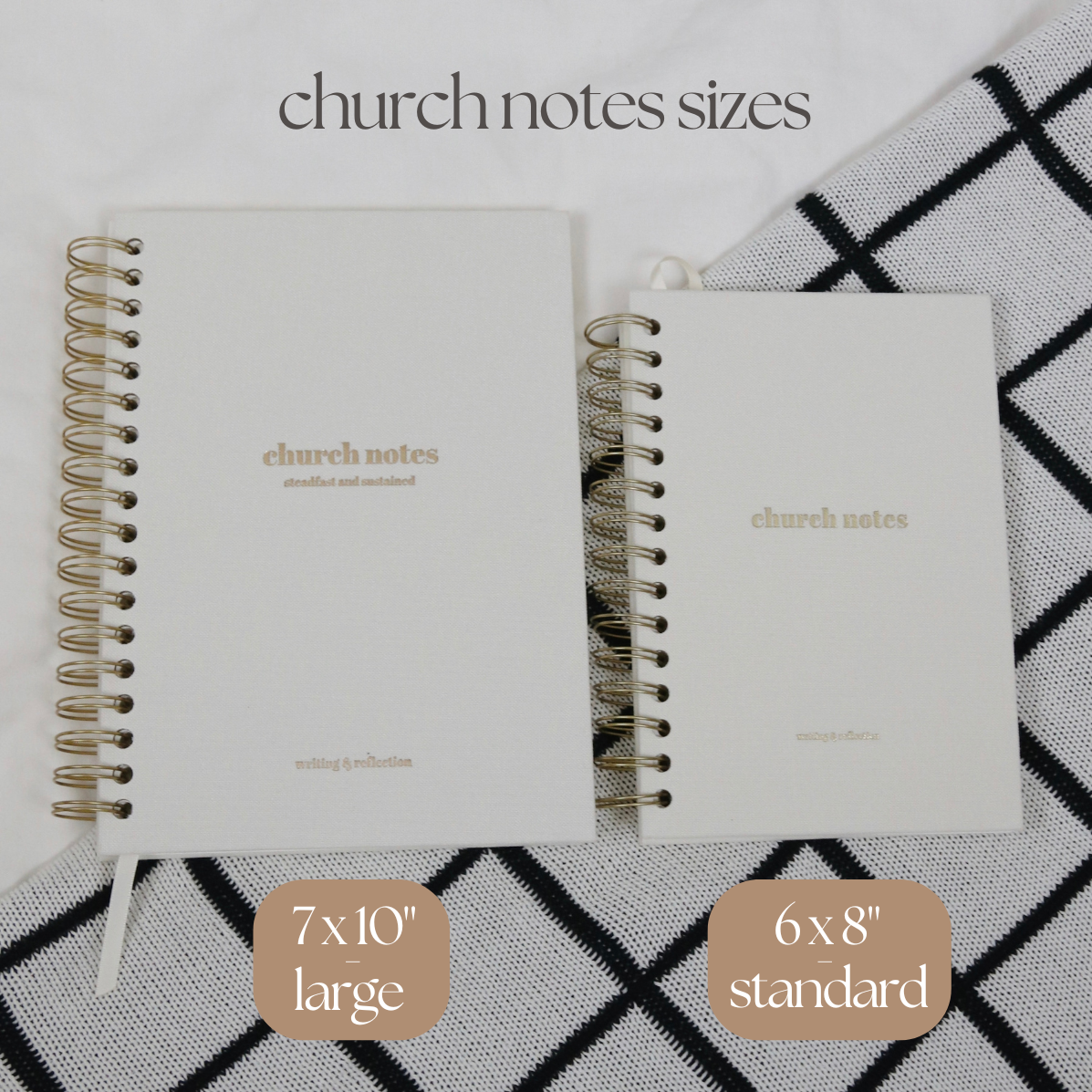 Steadfast and Sustained - Wholesale Journal/Diary - Church Notes Journal- White Spiral Linen- Christian Notebook5