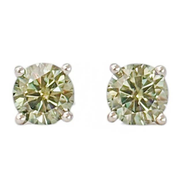 Green Moissanite Stud Earrings for wholesale by El&Elle