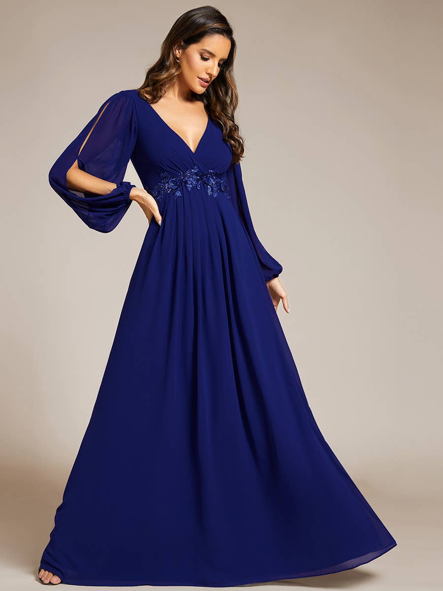 Ever-Pretty - Vente Robe de soirée – femme - Robes formelles à manches longues et à manches lanternes, longueur au sol44