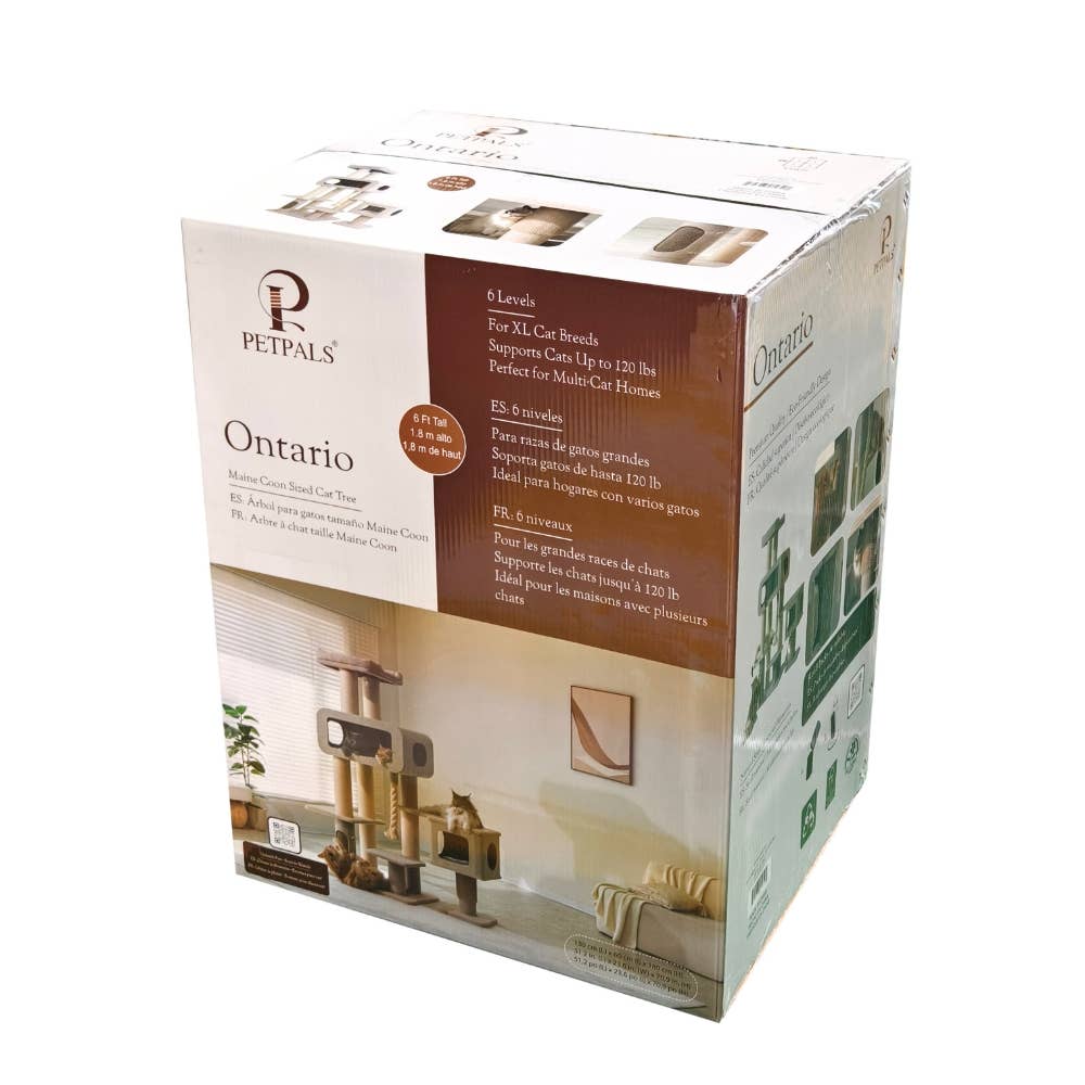 PetPals Group - Venta al por mayor Rascador - Gatos - Rascador para gatos PetPals Grand Maine Coon™ Ontario de 71 pulgadas1