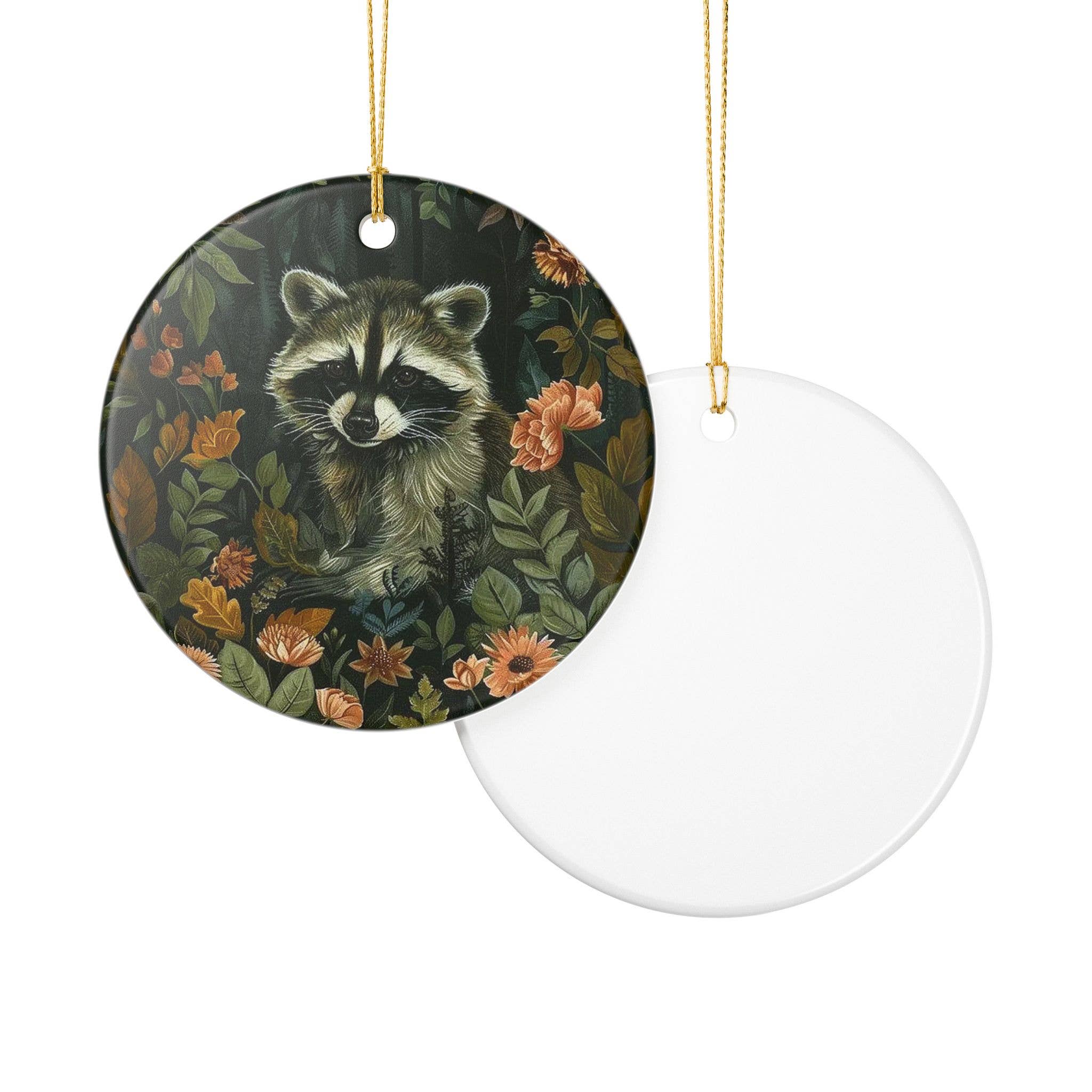 Miss Crabtree - Wholesale Ornament - Raccoon, William Morris Christmas Ornament  1