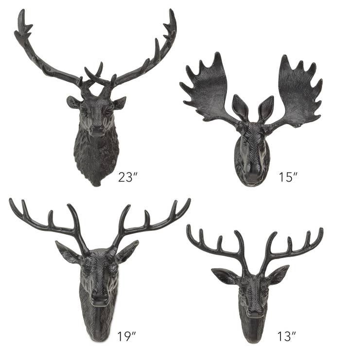 Abbott - Wholesale Wall Accent - Small Moose Head Wall Decor-Black-15"H