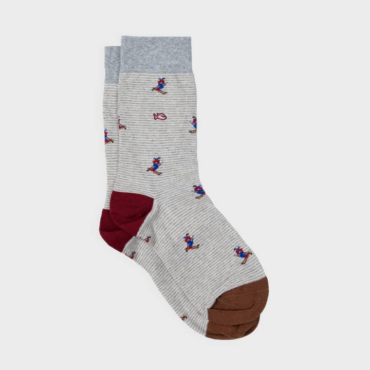 Combed Cotton Socks with Red Track Patterns for wholesale by BILLYBELT