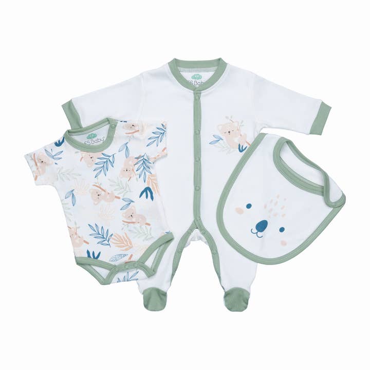 16855 - Bio - Babystrampler + Body + Lätzchen - SS 26 für den Großhandel von FS Baby