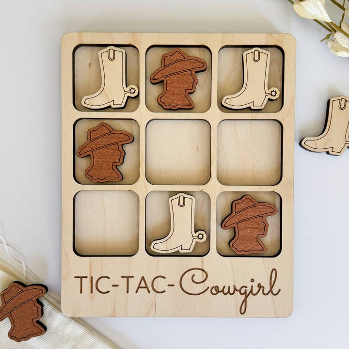 Cowgirl Tic-Tac-Toe Game - Western Gift for wholesale by Birch House Games & Gifts