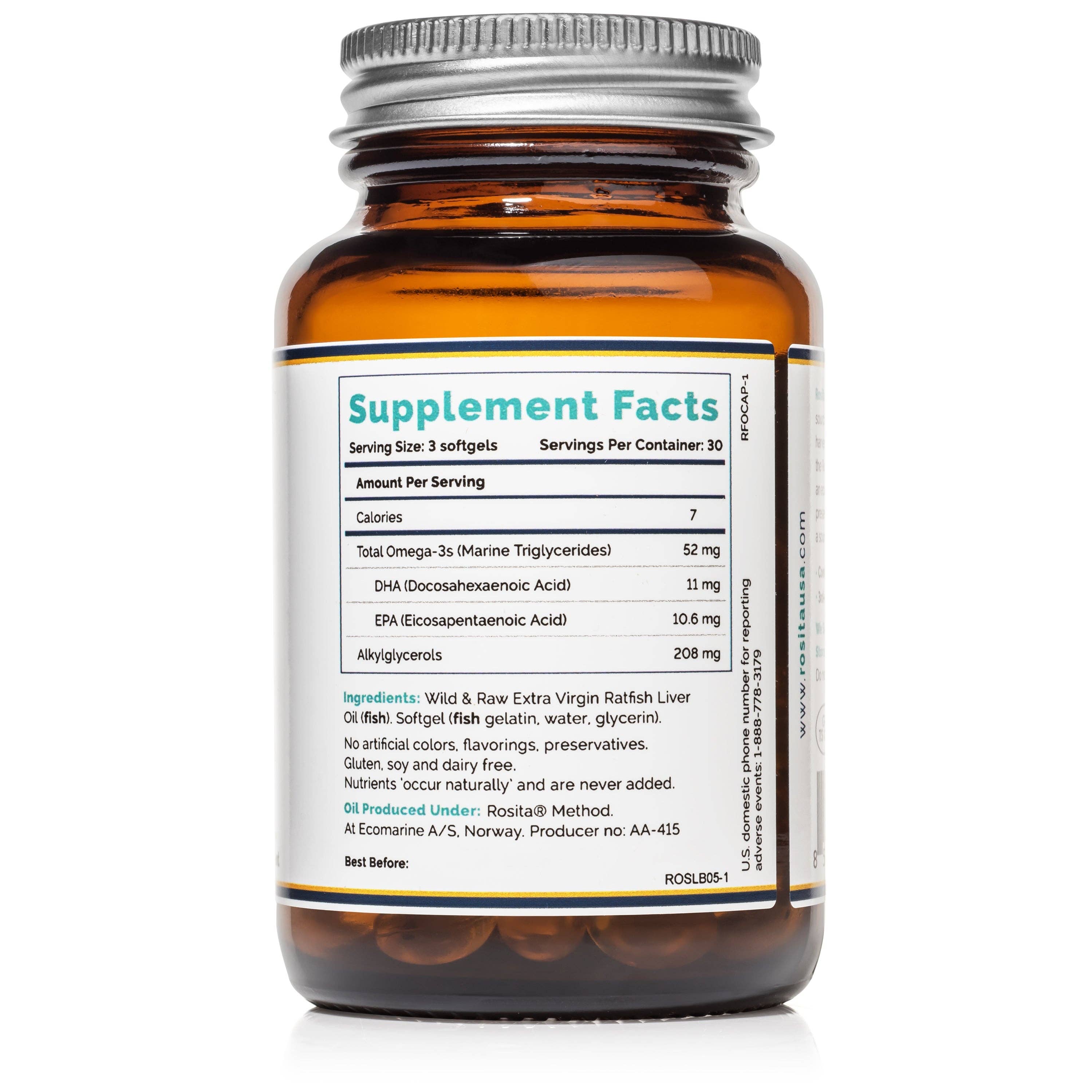 Rosita - Wholesale Oral Supplement/Vitamin - Rosita Extra Virgin Ratfish Liver Oil Softgels2
