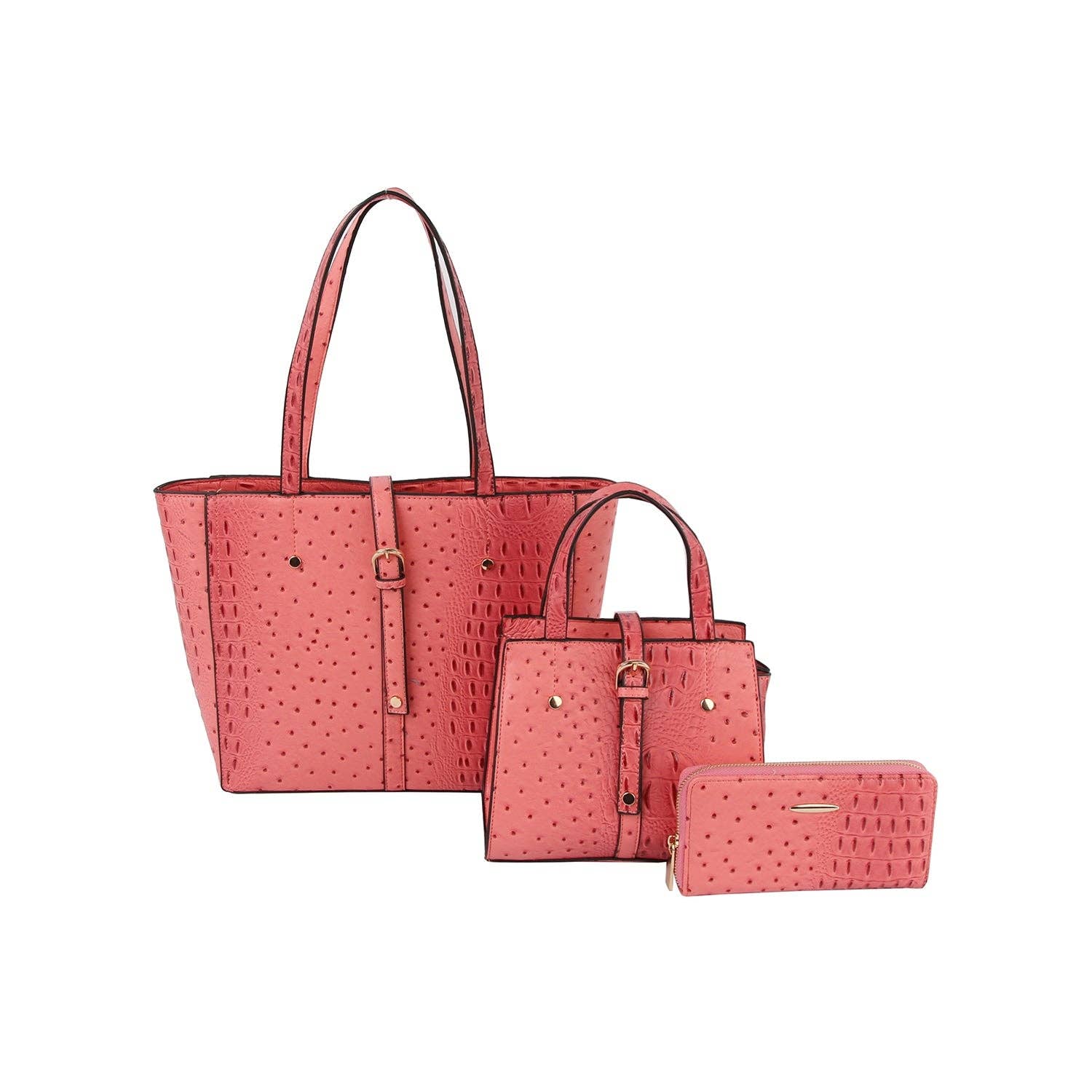 Handbag Factory Corp - Wholesale Tote Bag - Women's - 3 in 1 crocodile leather tote, satchel and purse set5