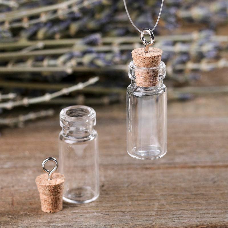 Factory Direct Craft - Wholesale Decorative tabletop object - 1-1/2" Miniature Corked Glass Bottle Charms0