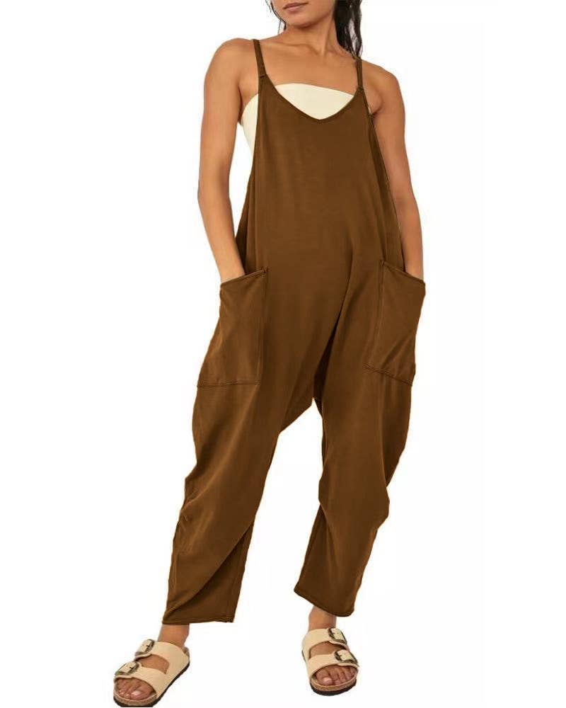 Rosa Clothing - Wholesale Jumpsuit - Women's - Solid Color Suspender Jumpsuit with Pockets20